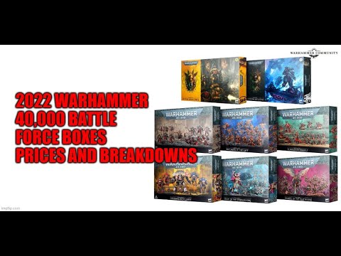 2022 Warhammer 40,000 battle force boxes estimated prices and breakdowns.