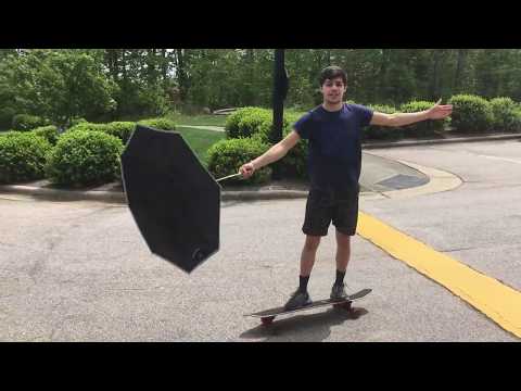 Parasailing With an Umbrella and A Skateboard! | Wild Kinetics