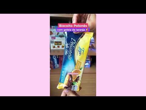 Biscoito polonês com geleia de laranja e uma fina camada de chocolate
