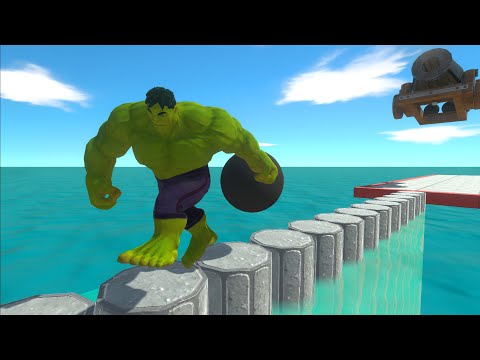 Super Hero Run Away from a Cannon - Animal Revolt Battle Simulator