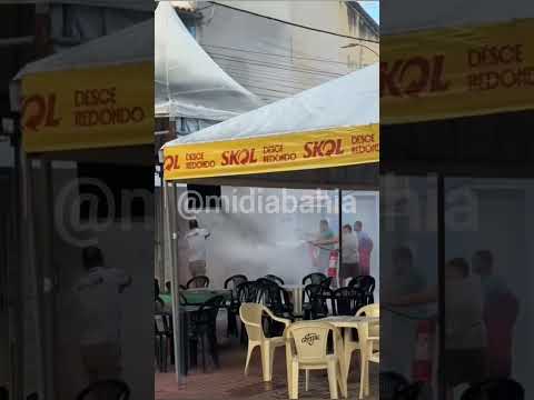 Botijão de gás pega fogo em Ubaíra