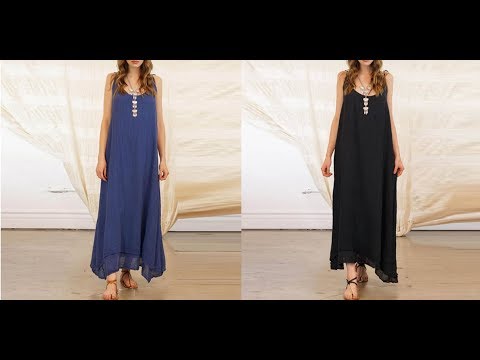 Женское платье или Сарафан летний тонкий и легкий с круглым вырезом без рукавов