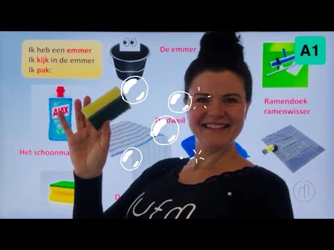 NT2 A1 🧹SCHOONMAKEN 🪣emmer🧺was🫟vlek🪟ramen lappen #learndutch #clean TC6.14