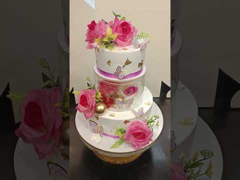 Birthday cake flower decoration cake #birthday #cake #flowercake #viralvideo
