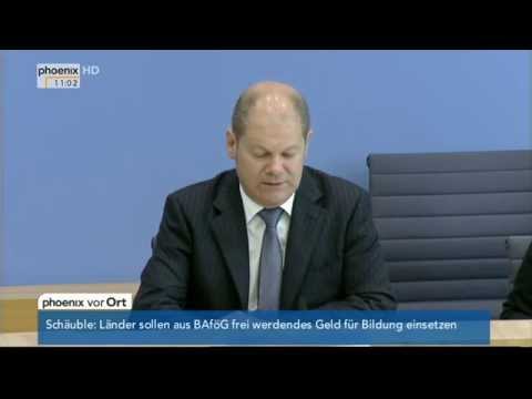 BAföG - Olaf Scholz & Wolfgang Schäuble zur Einigung bei Bildungsfinanzierung am 27.05.2014