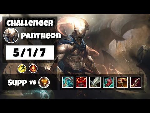 Pantheon vs Bard KOREAN Challenger SUPPORT (5/1/7) - v11.8