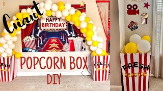 DIY Giant Popcorn Box | Movie Themed Birthday Party