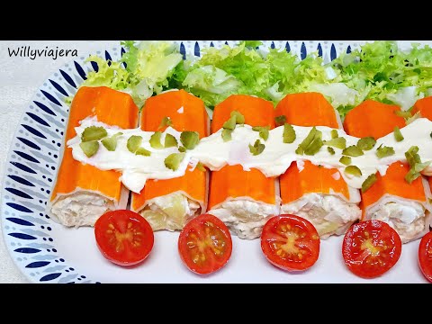 ✅Esta Navidad TRIUNFAMOS!! 😋🦀ROLLITOS DE SURIMI CON ENSALADILLA