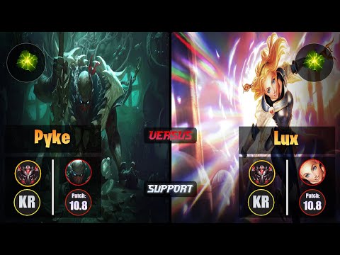 GrandMaster PYKE [Aftershock] (Support) VS  LUX - Grandmaster KR Patch 10.8