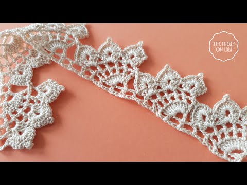 Cómo Tejer una Puntilla Única en 1 Sola Vuelta 💗 Puntillas a Crochet Bonitas