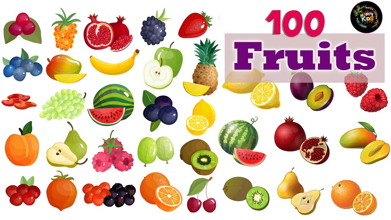 Learn 100 Fruits Name | Fruits name with pictures, spelling, fruits name for kids, children,toddlers