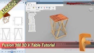 Fusion 360 Design 3D V Table Basic Modeling Tutorial For Beginner