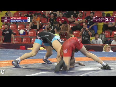 1/4 FS - 48 kg: M. ABRAMOV (UKR) v. G. GEGELASHVILI (GEO)