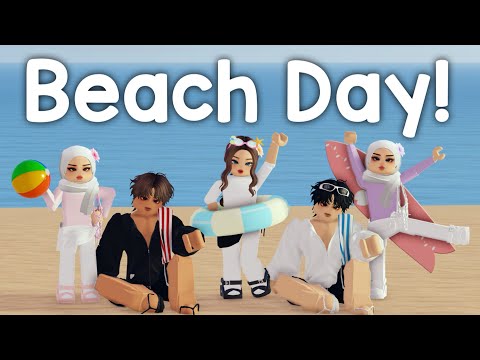 BEACH Day ☀️ w/ Voice, Roblox Vlog, Surfing 🏄‍♀️, Stargazing 🌟, Firecrackers 💥, Barbecue 🍗