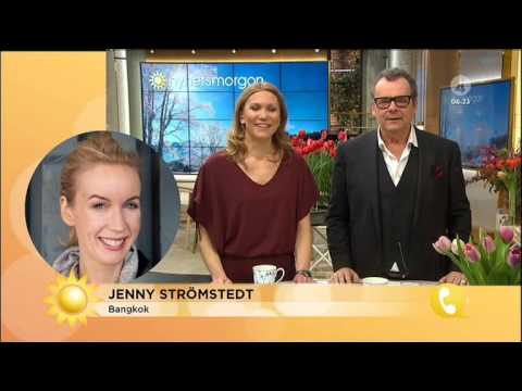 Jenny Strömstedt rapporterar från semestern: "Jag är brunare än doktor Mikael" - Nyhetsmorgon (TV4)