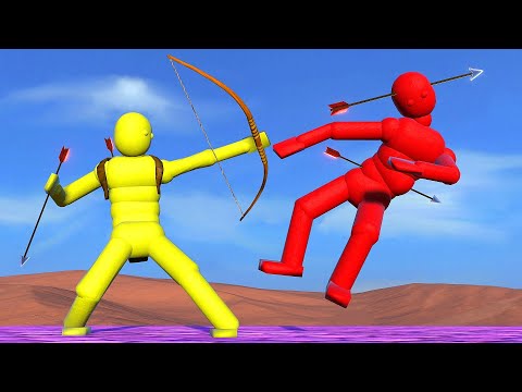 Smart AI Archer Fights the NPCs! (with Active Ragdoll Physics)