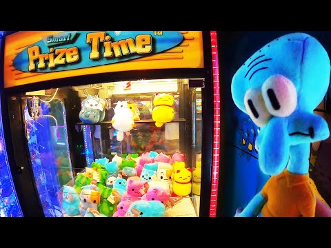 SQUIDWARDS ARCADE CLAW MACHINE CHALLENGE FAIL