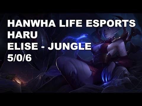 Hanwha Life Esports Haru Jungle Elise vs Lee Sin - KR Challenger Patch 10.8