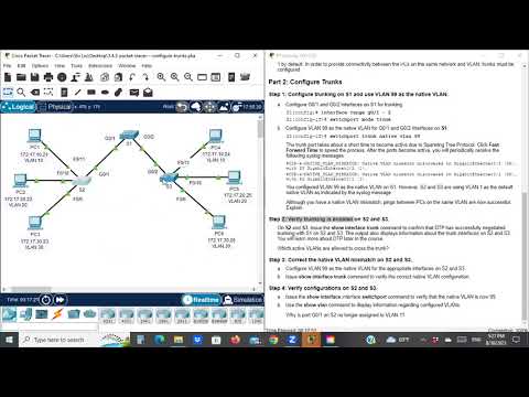 3.4.5 Packet Tracer - Configure Trunks @joy77772