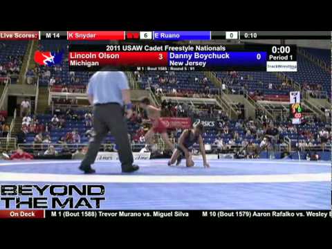 Cadet Freestyle 91 - Lincoln Olson (MI) vs. Dan Boychuck (NJ)