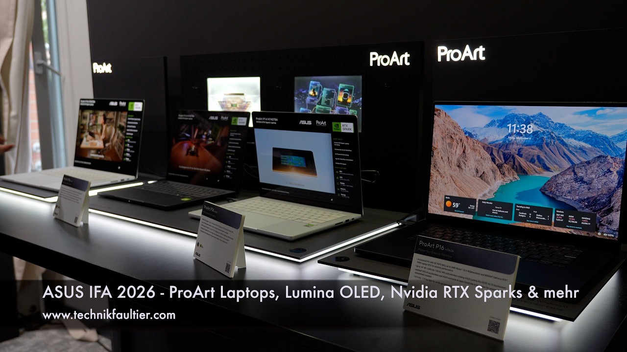 ASUS IFA 2026 - ProArt Laptops, Lumina OLED, Nvidia RTX Sparks & mehr