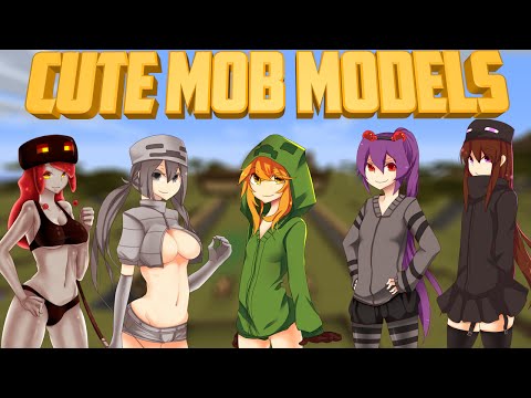 Cute Mob Models【1.14.4】[Chicas Anime en Minecraft :v] - YouTube