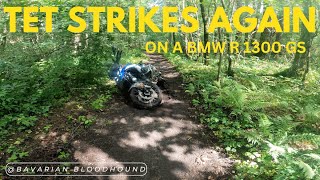 Trans Euro Trail VLOG on a BMW R 1300 GS, European Motorcycle travel, wet and slippery single trail.