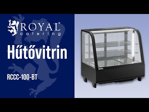 Videó - Hűtővitrin - 100 L - Royal Catering - 3 szint - fekete