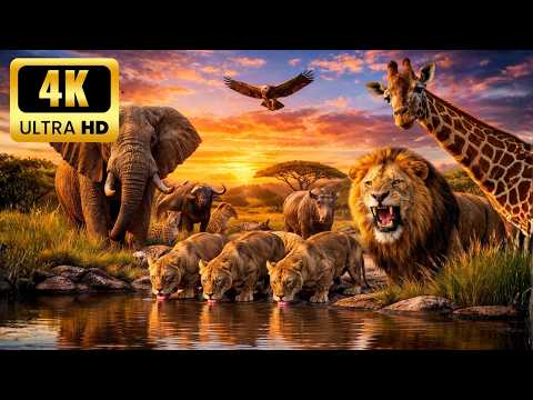 Wild Safari Animals 4K 🦁 African Wildlife  –  Savanna Beasts  with Soothing Relaxing Music