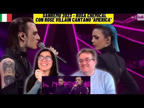 Sanremo 2023 - Rosa Chemical con Rose Villain cantano 'America' | 🇩🇰REACTION