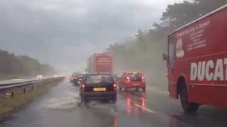 preview picture of video 'Noodweer op de A28 nabij 't Harde 24-4-2014'