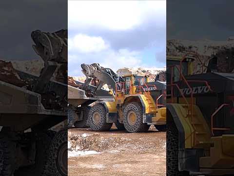 Massive Rock Loading with Volvo L350H Wheel Loader – Feel the Impact! #shorts #construction #mining