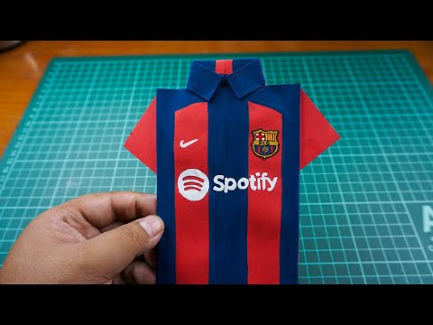 How to make FC Barcelona paper jersey | paper t-shirt 👕| origami | paper craft paper jersey