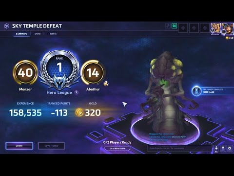 Heroes of the Storm: Hero League Gameplay - Abathur Double Support Too OP (Rank 1)