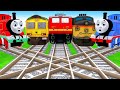 【踏切アニメ】あぶない電車 Vs Thomas the Train and Rails🚦 Fumikiri 3D Railroad Crossing Animation #1