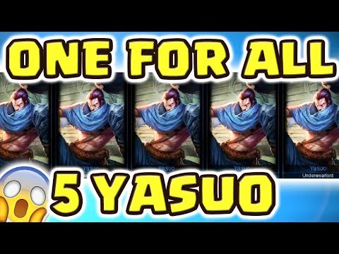 THE CRAZIEST GAME MODE EVER!! NEW ONE FOR ALL 5 YASUOS | WINDWALL ENTIRE LANE | THE WAY OF THE YASUO