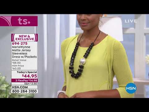 MarlaWynne Matte Jersey Sleeveless Dress with Pockets