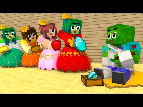 Monster School : Zombie x Squid Game PRINCESS IN LOVE ZOMBIE, BUT SO POOR... - Minecraft Animation