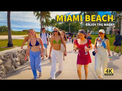 Miami Beach Walk 2025 🏖️ | Española Way + South Beach Boardwalk in 4K