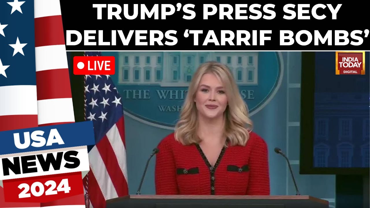 Trump's Tariff LIVE: US Imposes Taxes On Canada, Mexico, China | US Press Secretary Full Briefing