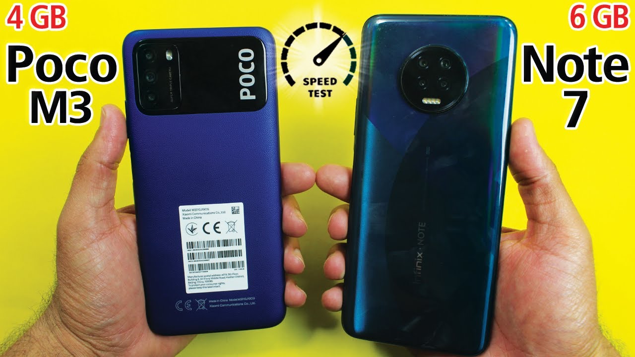 Xiaomi Poco M3 vs Infinix Note 7 Speed Test & Comparison!