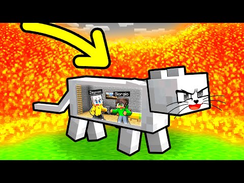 TSUNAMI  di LAVA contro BUNKER DENTRO un GATTO in Minecraft!
