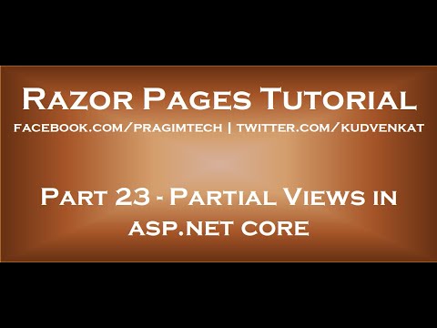Partial views in asp net core