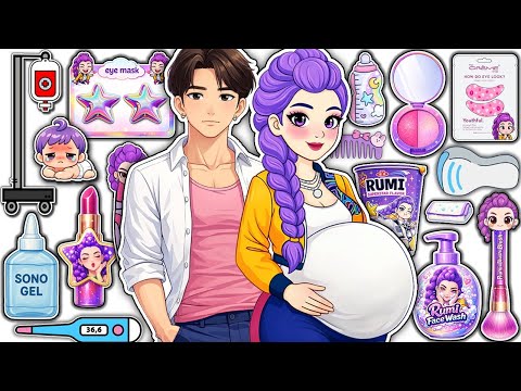 🌸Paper DIY🌸 K-POP DEMON HUNTERS Rumi Mommy🤰+ Skincare + makeup + cooking Blind bag Unboxing ASMR