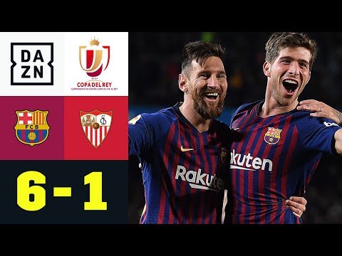 Lionel Messi dirigiert Barca ins Halbfinale: Barcelona - Sevilla 6:1 | Copa del Rey | Highlights