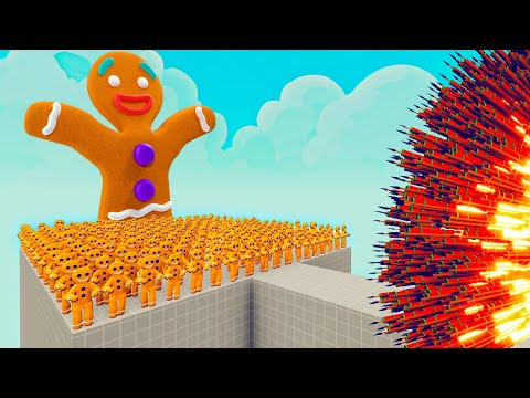 100x GINGERBREAD +1x GIANT vs 1x EVERY GOD   Totally Accurate Battle Simulator TABS