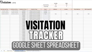 Visitation Tracker Spreadsheet (Google Sheets)