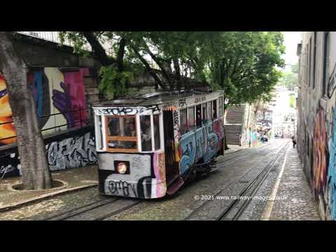 Elevador Da Gloria (funicular railway) in Lisbon, Portugal
