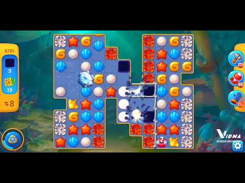 Fishdom. 8701 level no boosters and diamonds. 14 moves