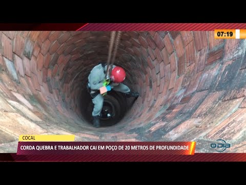 Corda quebra e trabalhador cai em poço de 20 metros de profundidade 29 04 2021
